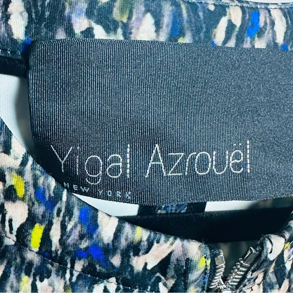 Yigal Azrouel - Speckled Multi Print Zippered Sheath Dress 4 - Picture 6 of 15